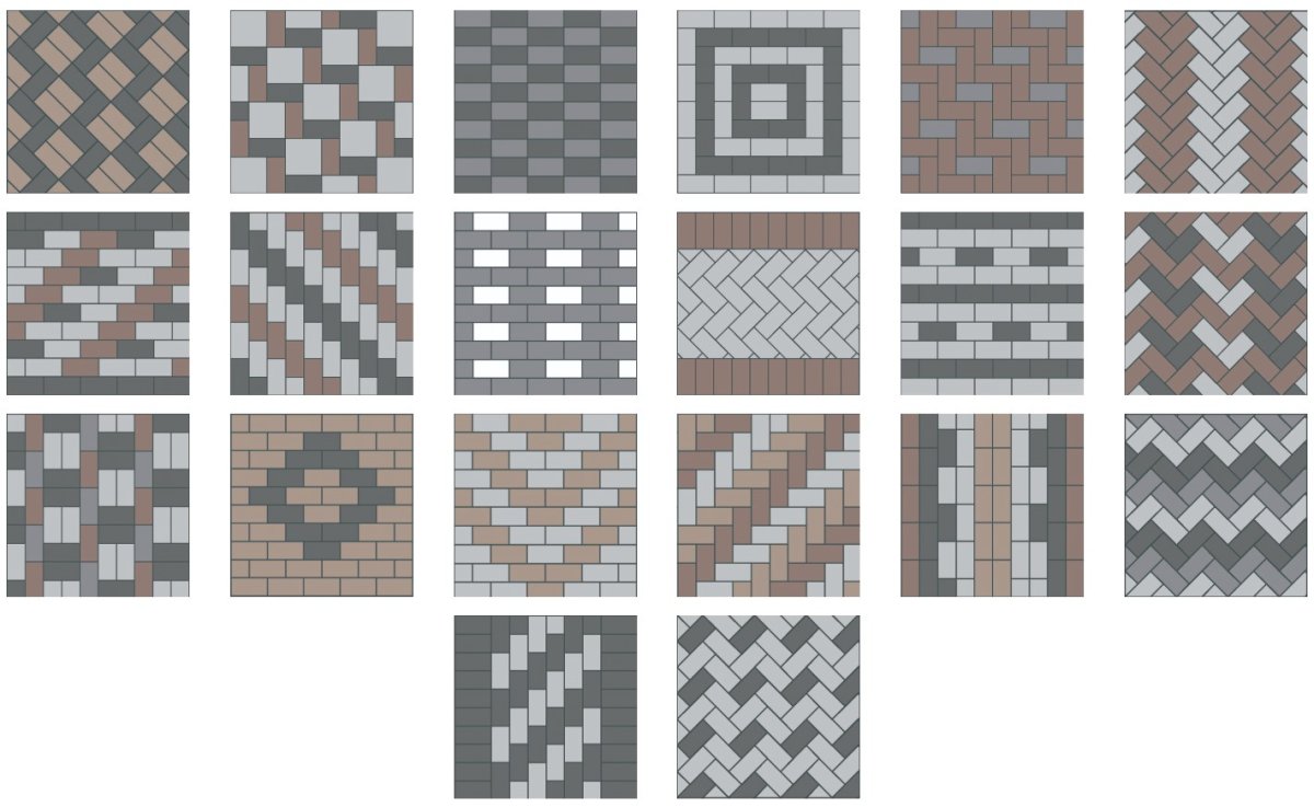 Схема укладки тротуарной плитки 200х100