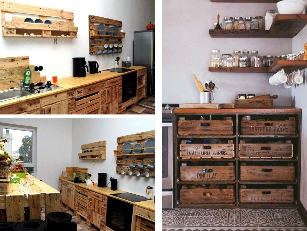 Мебель из поддонов для кухни