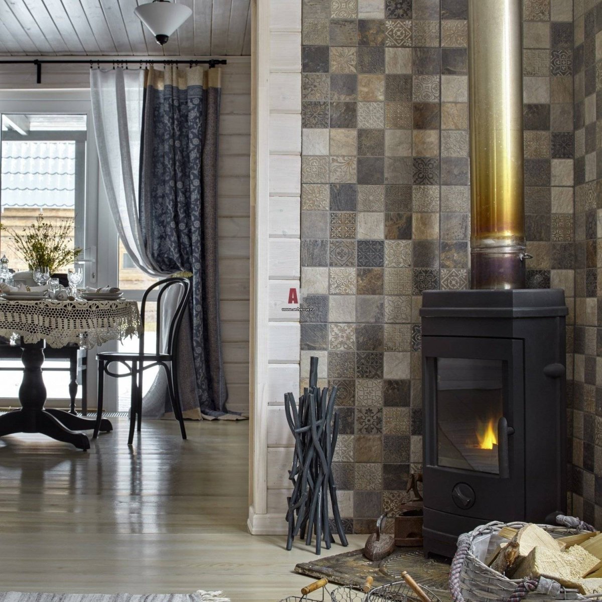 Отделка печной трубы