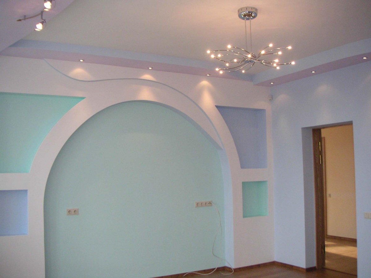 Арка на стене из гипсокартона