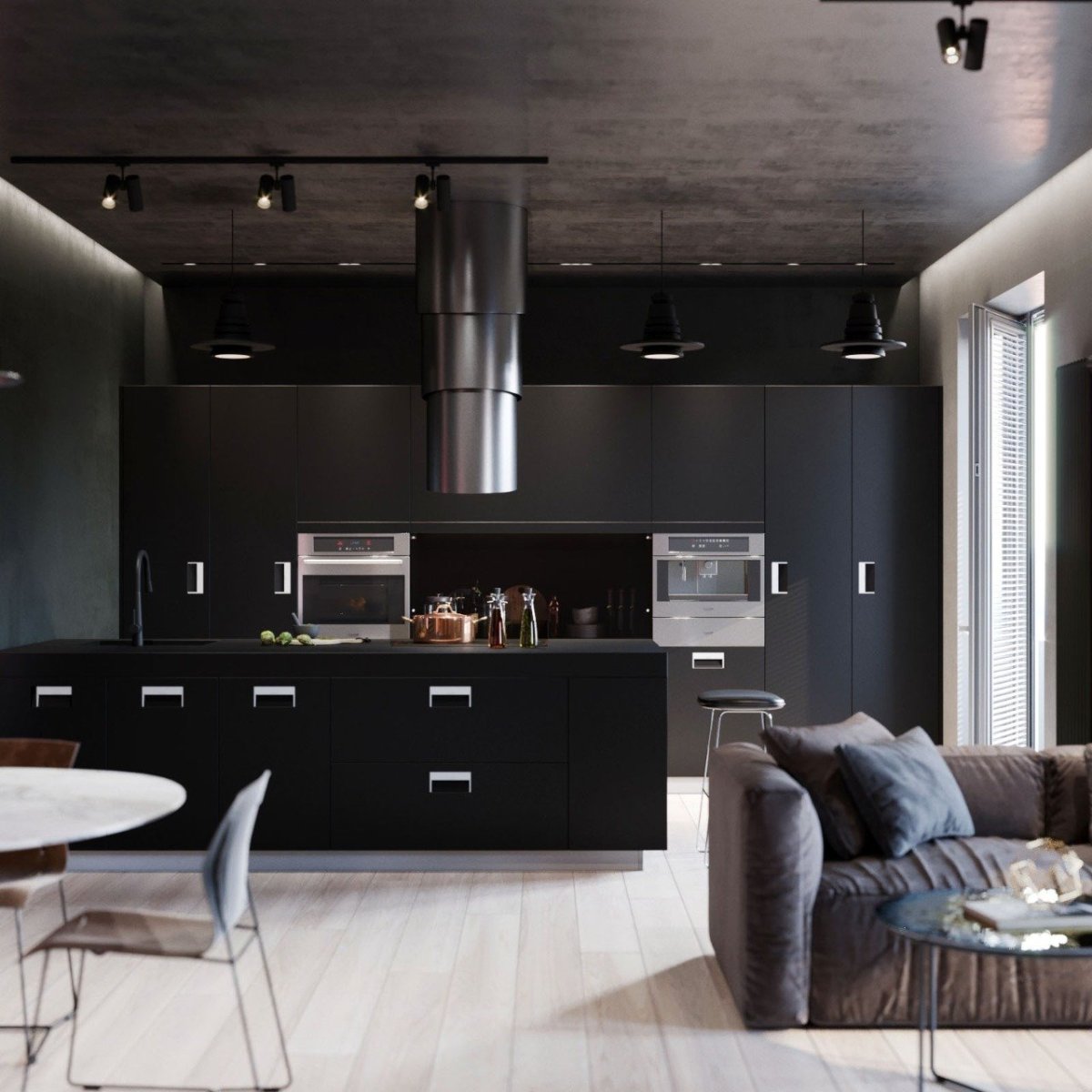 Кухня в темных тонах