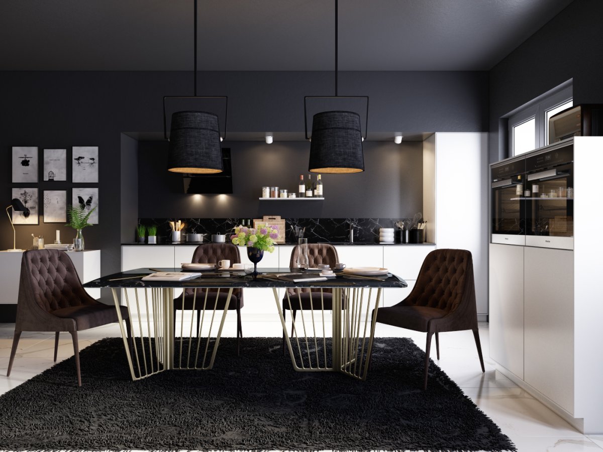 Кухня в темных тонах