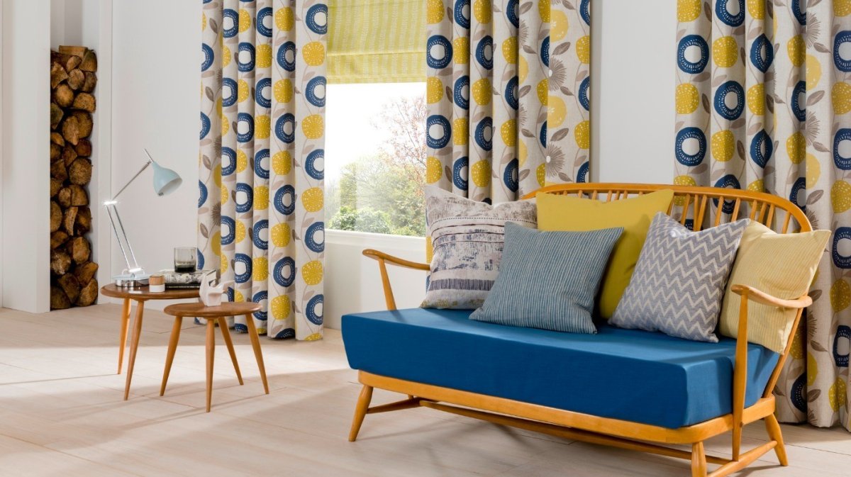 Желто голубые шторы
