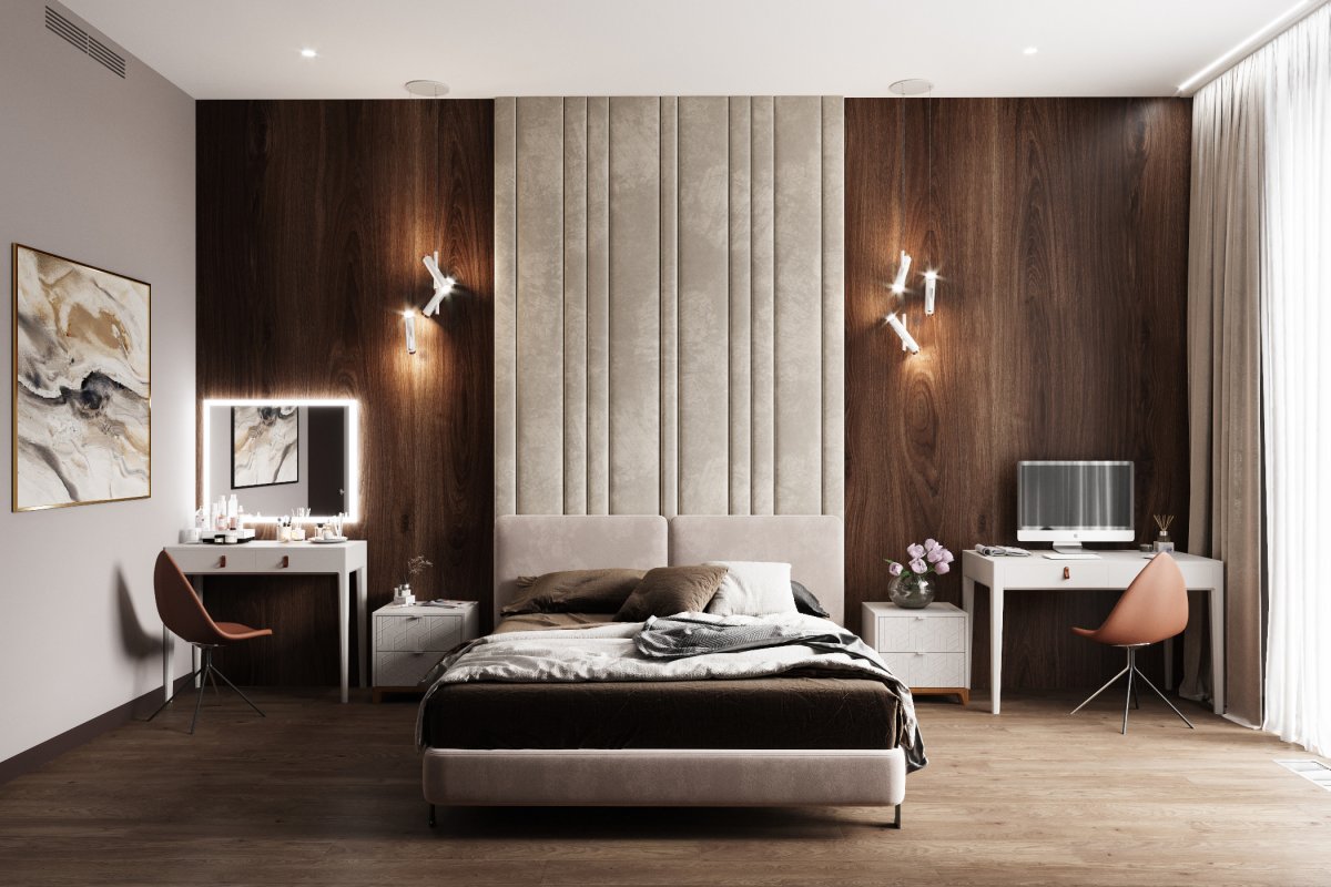 Шпонированные панели Wallhof Wood "тик"