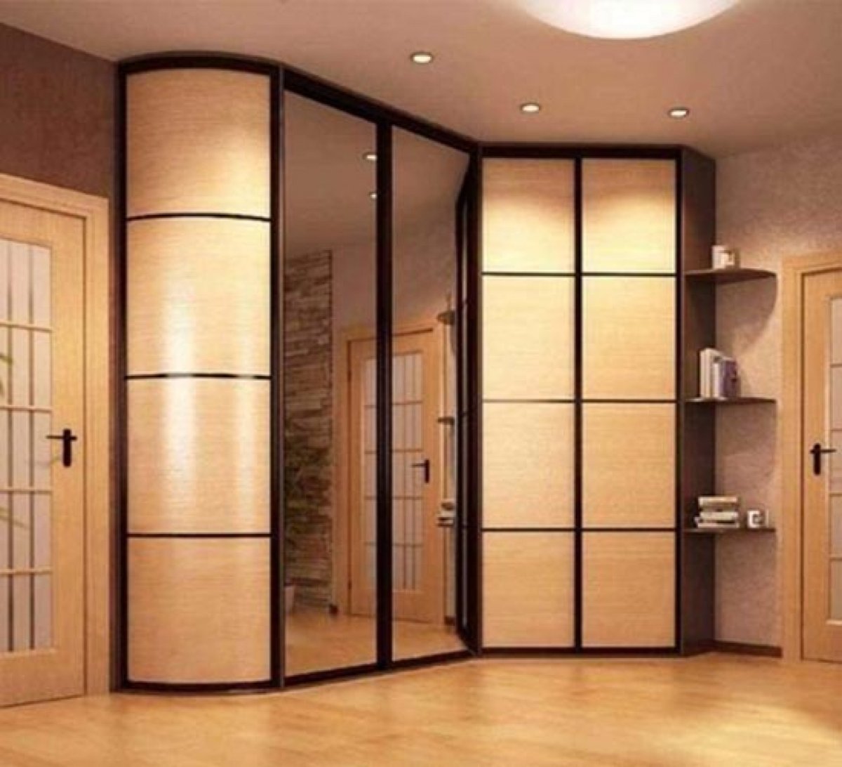 Наполнение шкафа в прихожей 4 двери распашной