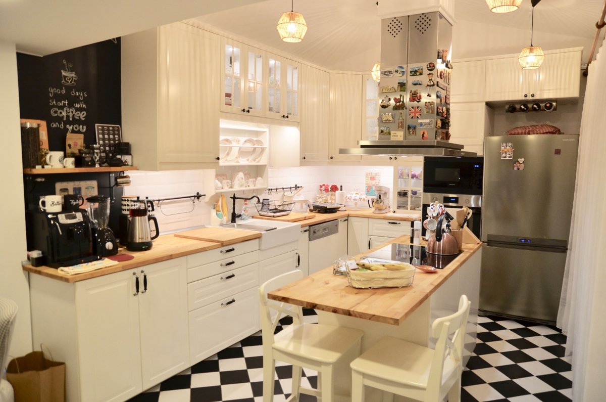 Маленькие кухни икеа неугловая