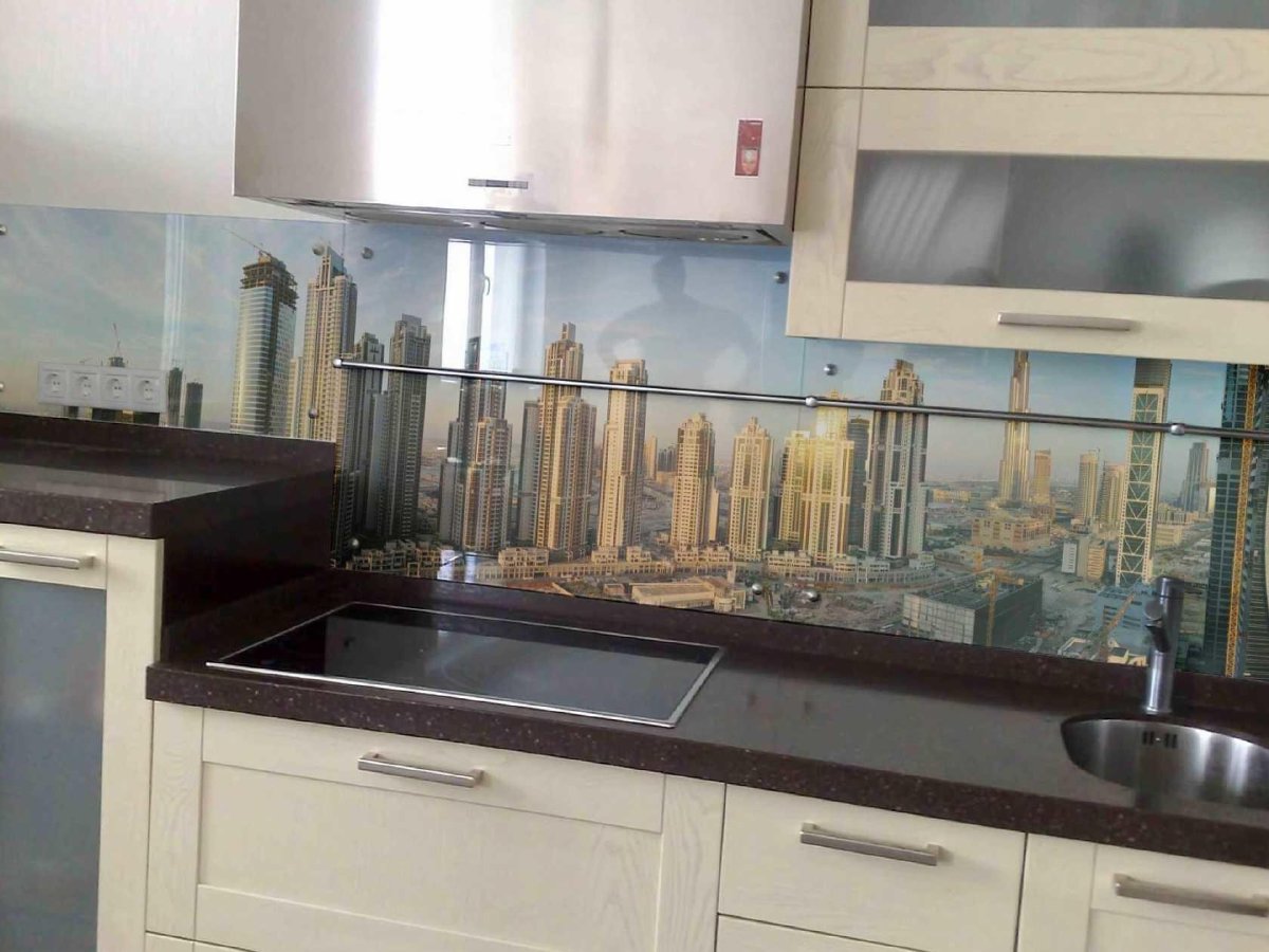 Стеклянные фальшпанели для кухни