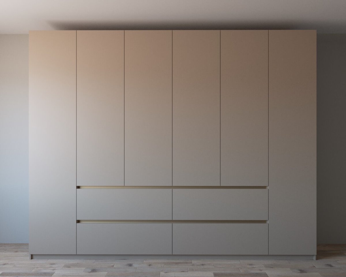 Белый шкаф в спальню без ручек