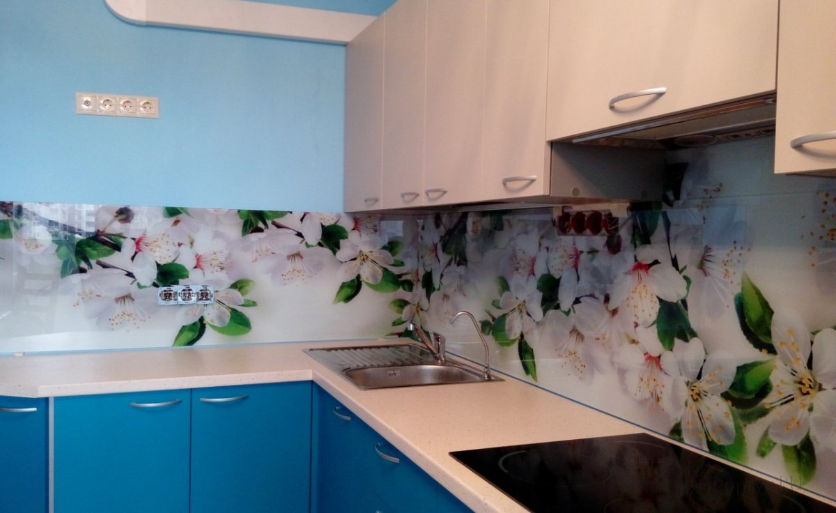 Стеклянный фартук с фотопечатью