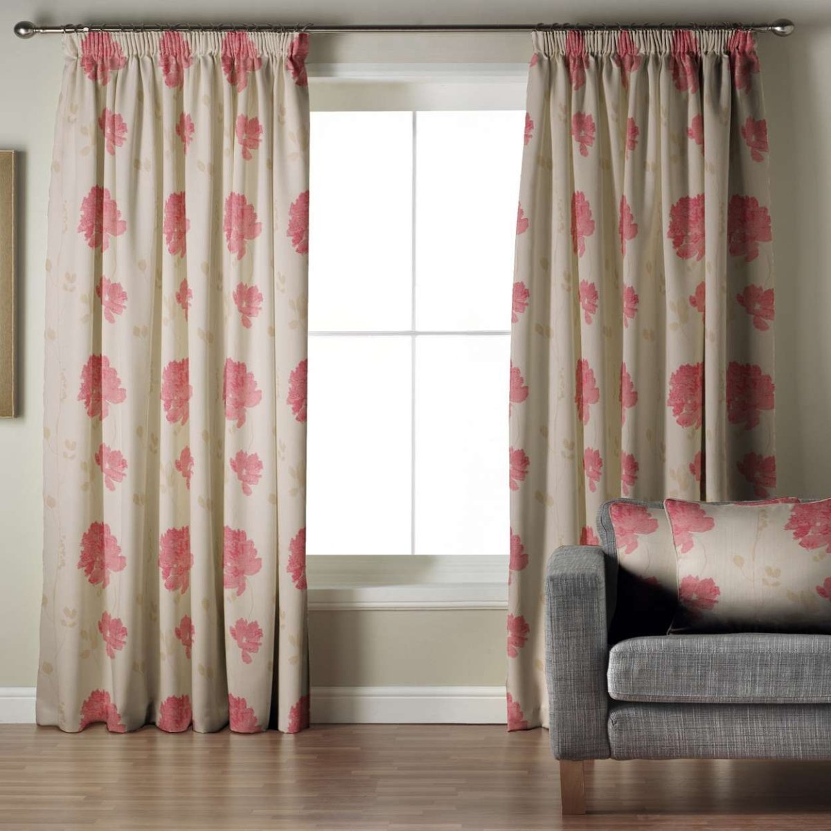 Комплект штор с подхватами "Джерри", пудровый (BL-200381-gr)