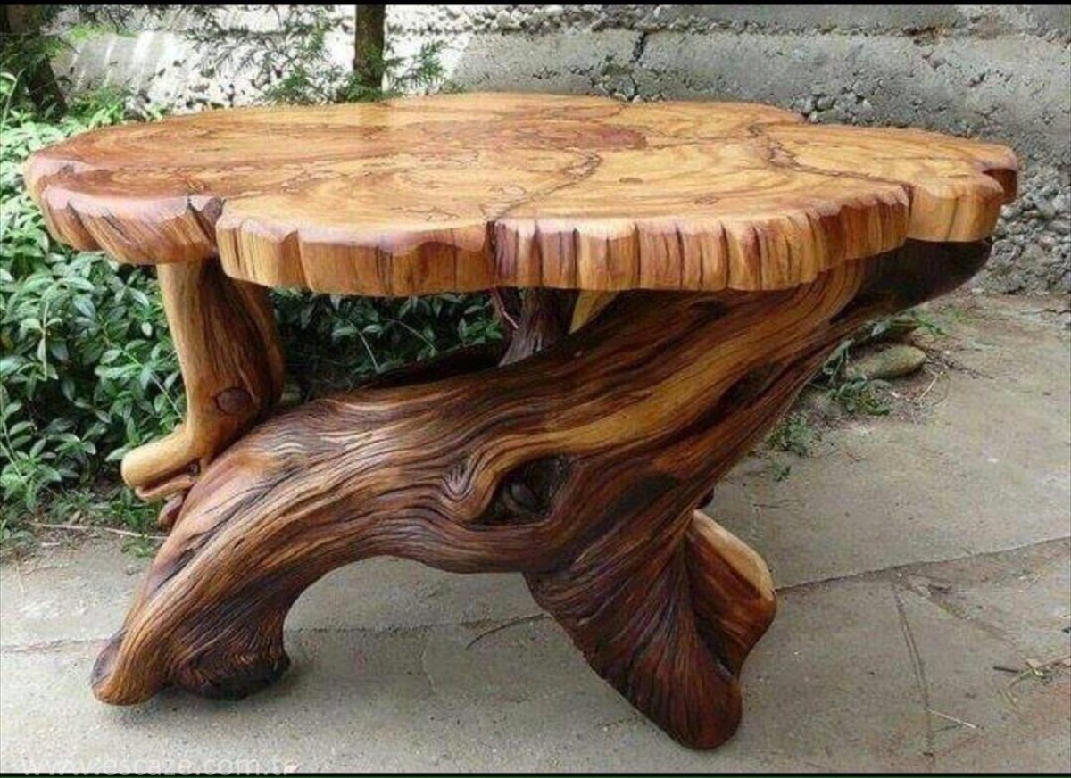 Скамейка Садовая из бревна