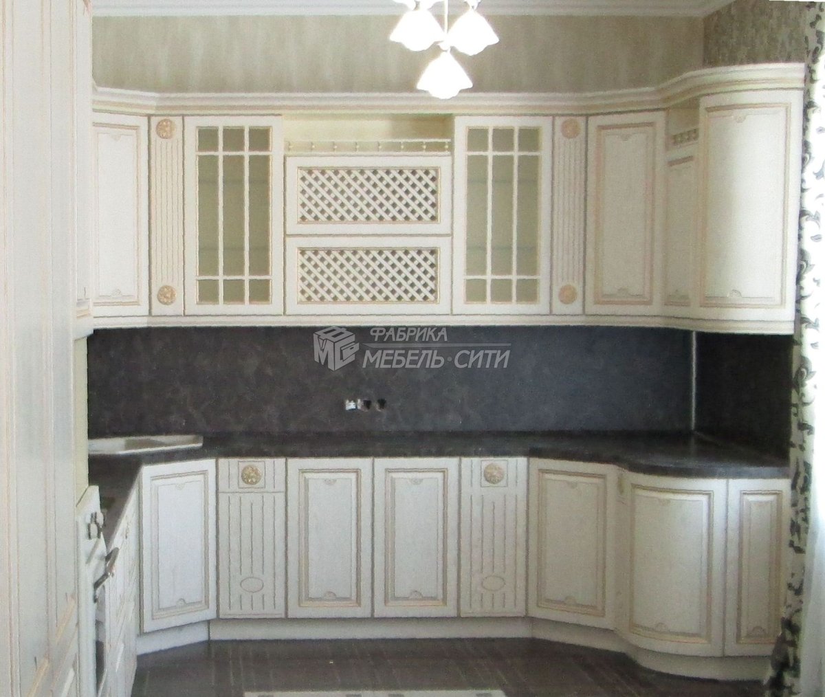 Кухня Афина Оро с вытяжкой на 90