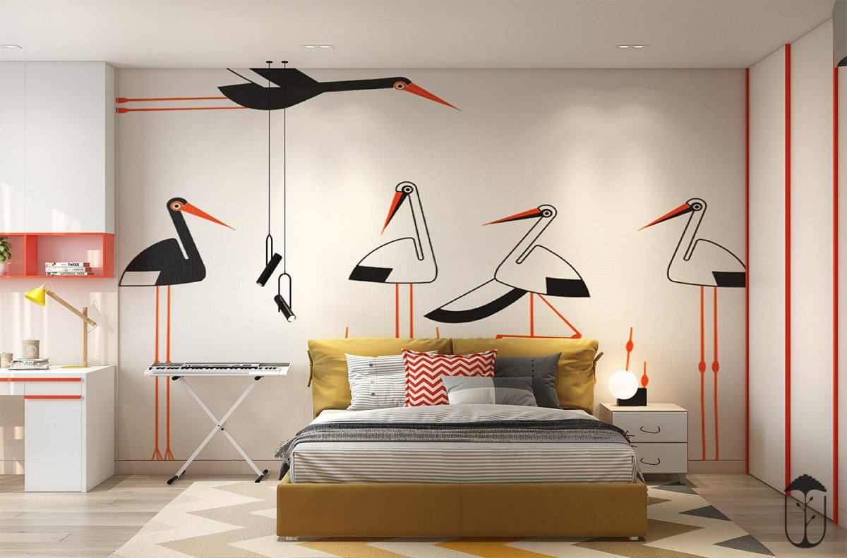 Комната для подростка девочки черно белая