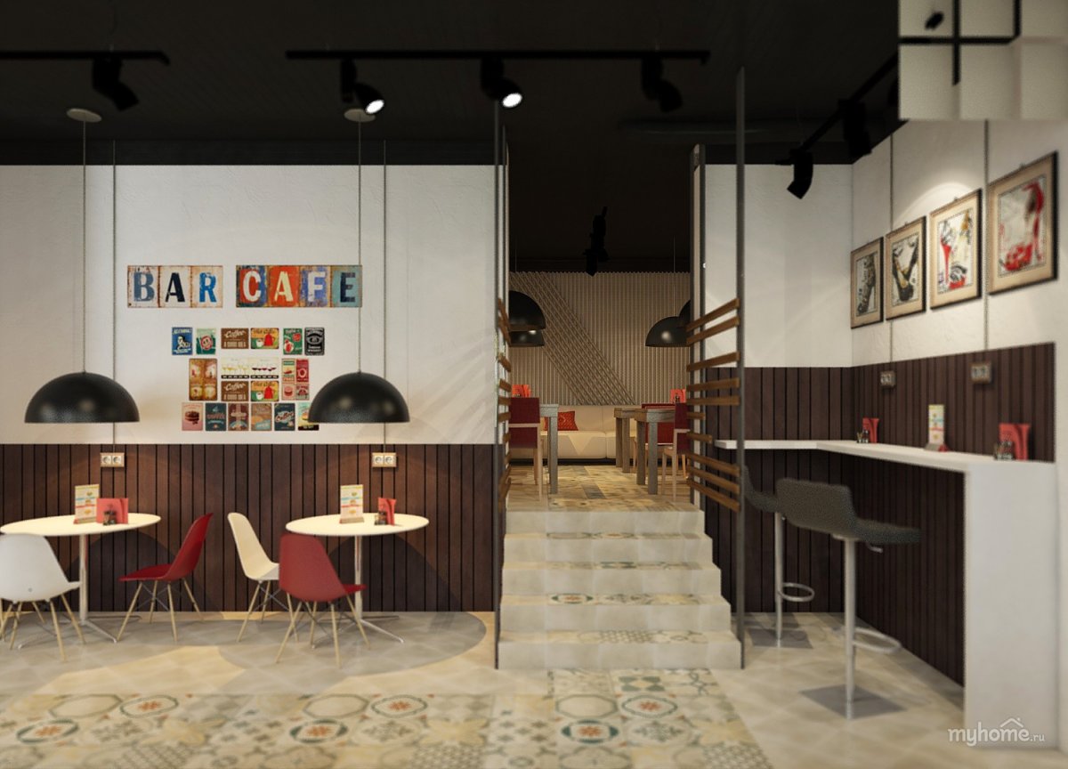 Интерьер мини кафе быстрого питания