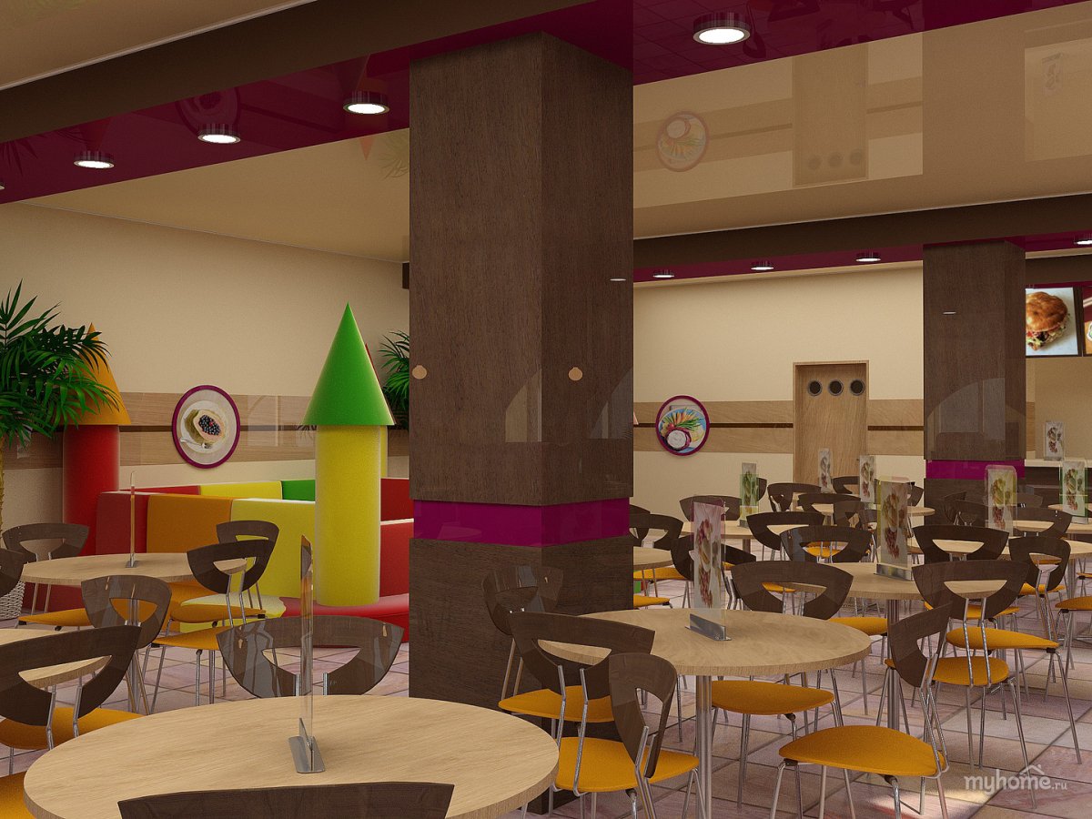 Интерьер кафе быстрого питания