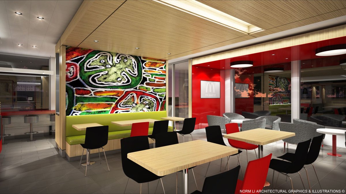 Витрина детского кафе фастфуд