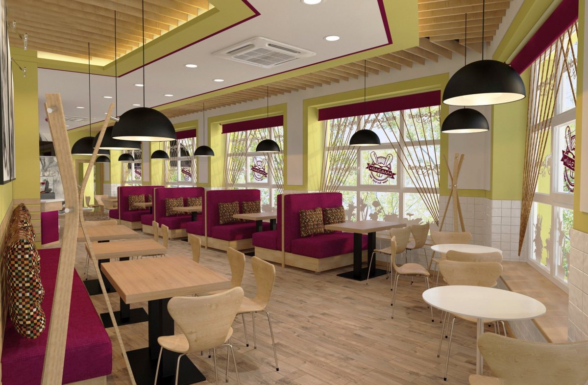 Интерьер кафе быстрого питания