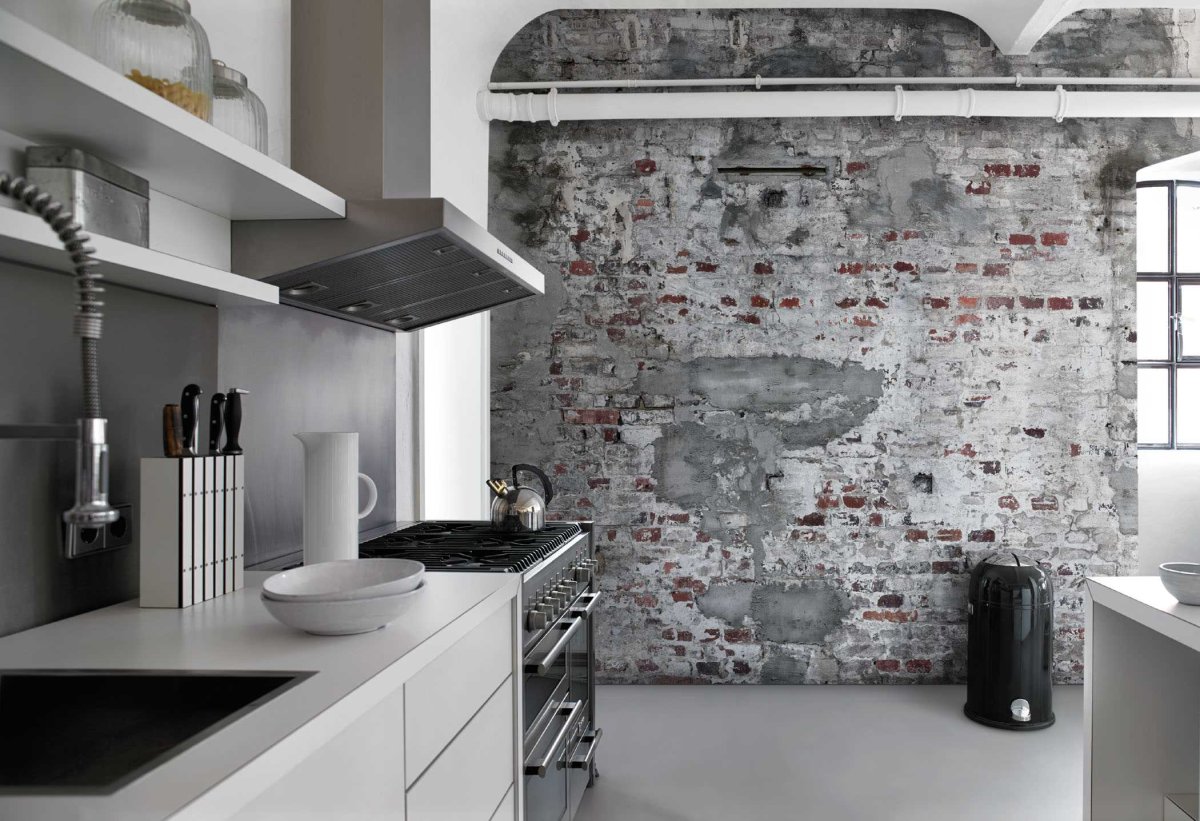Акцентная стена в интерьере кухни