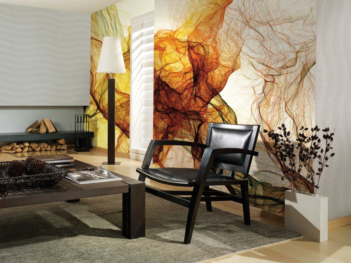 Фотообои абстракция в интерьере