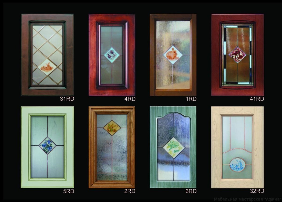 Округлые витражи для кухонных фасадов