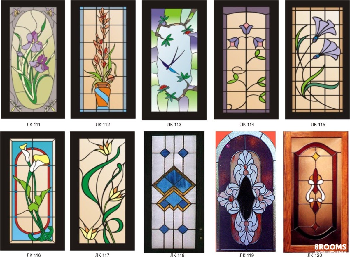 Витражные стекла для кухонных шкафов