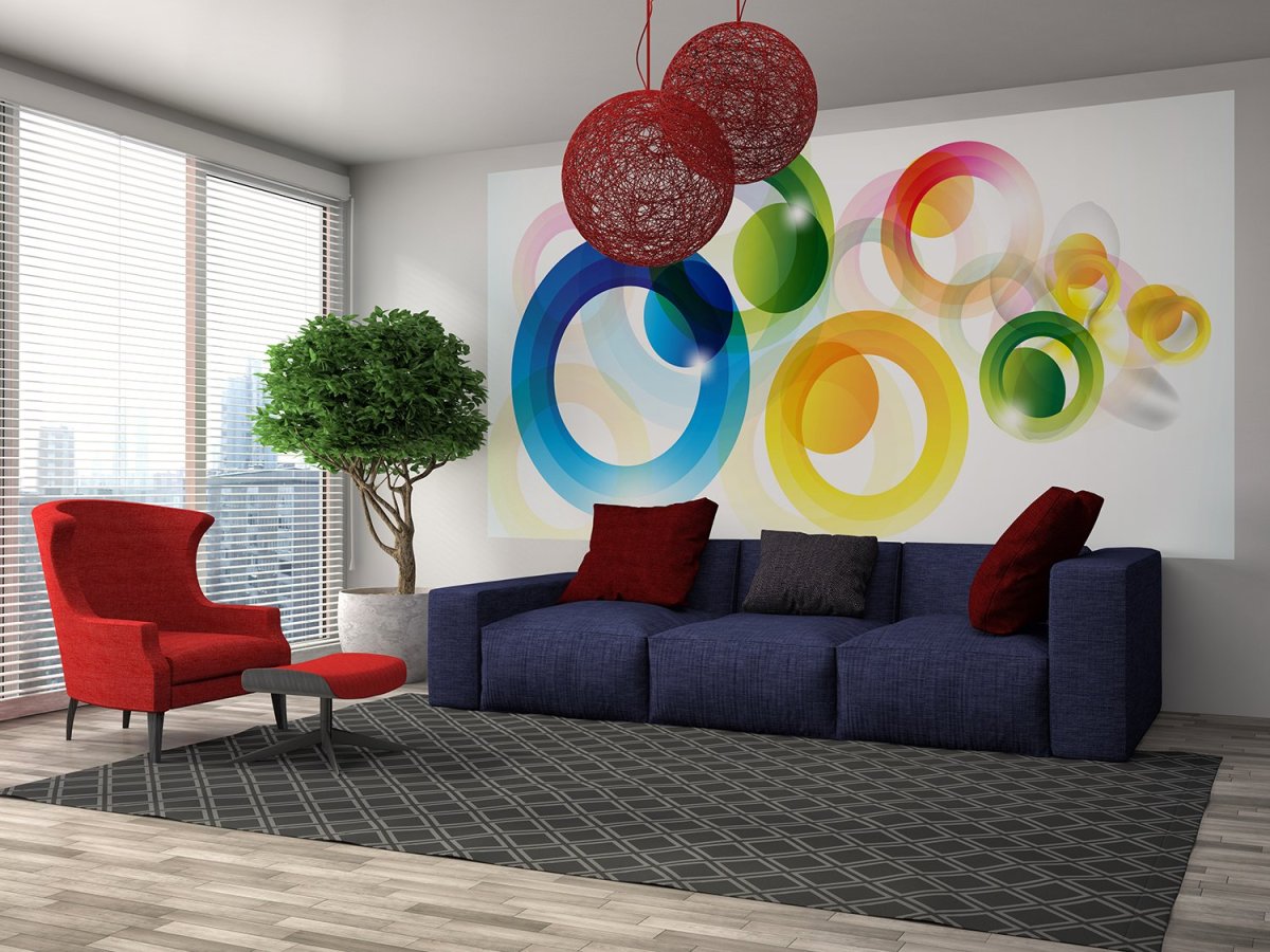 Шторы с кругами или кольцами