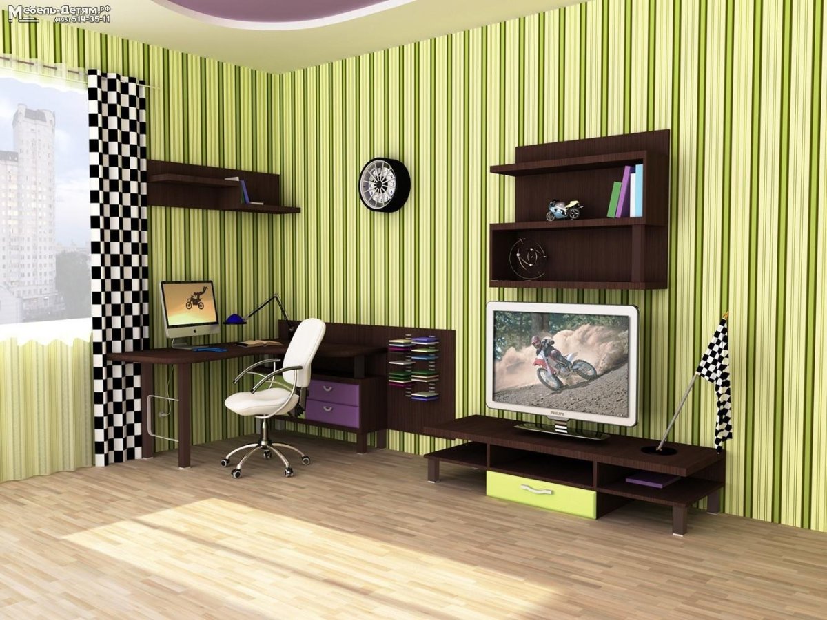 Комната для подростка в зеленых тонах