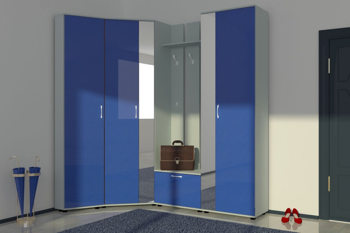 Темно синий шкаф