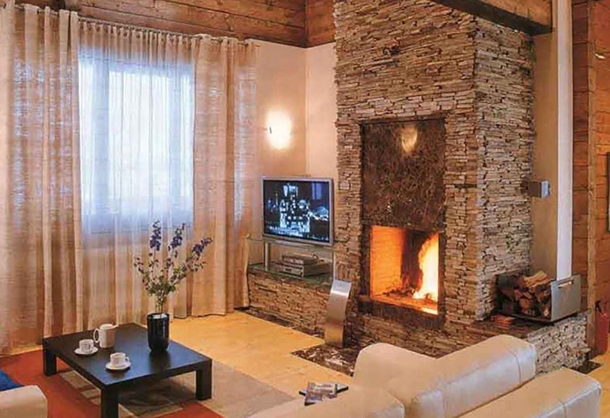 Камины Отделанные декоративным камнем