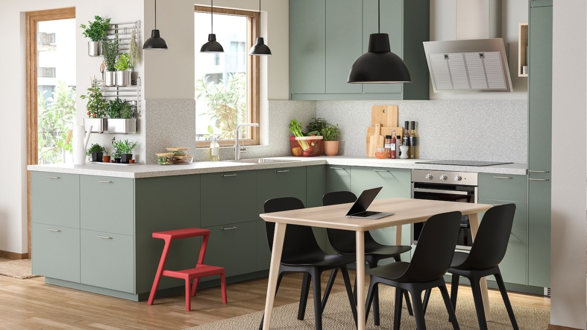 Оливковая кухня икеа