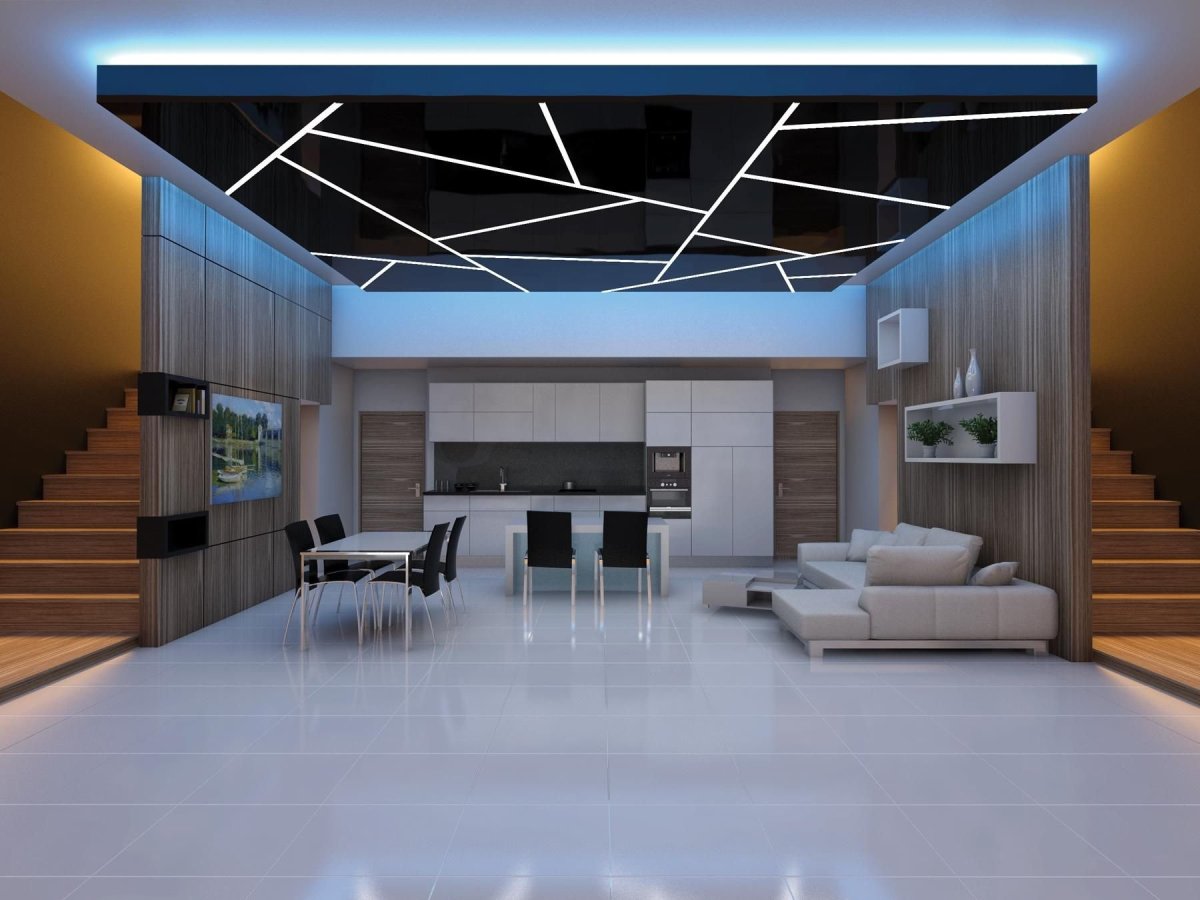 Светлая стена с подсветкой