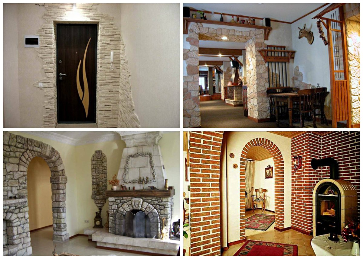 Арка отделанная декоративным камнем