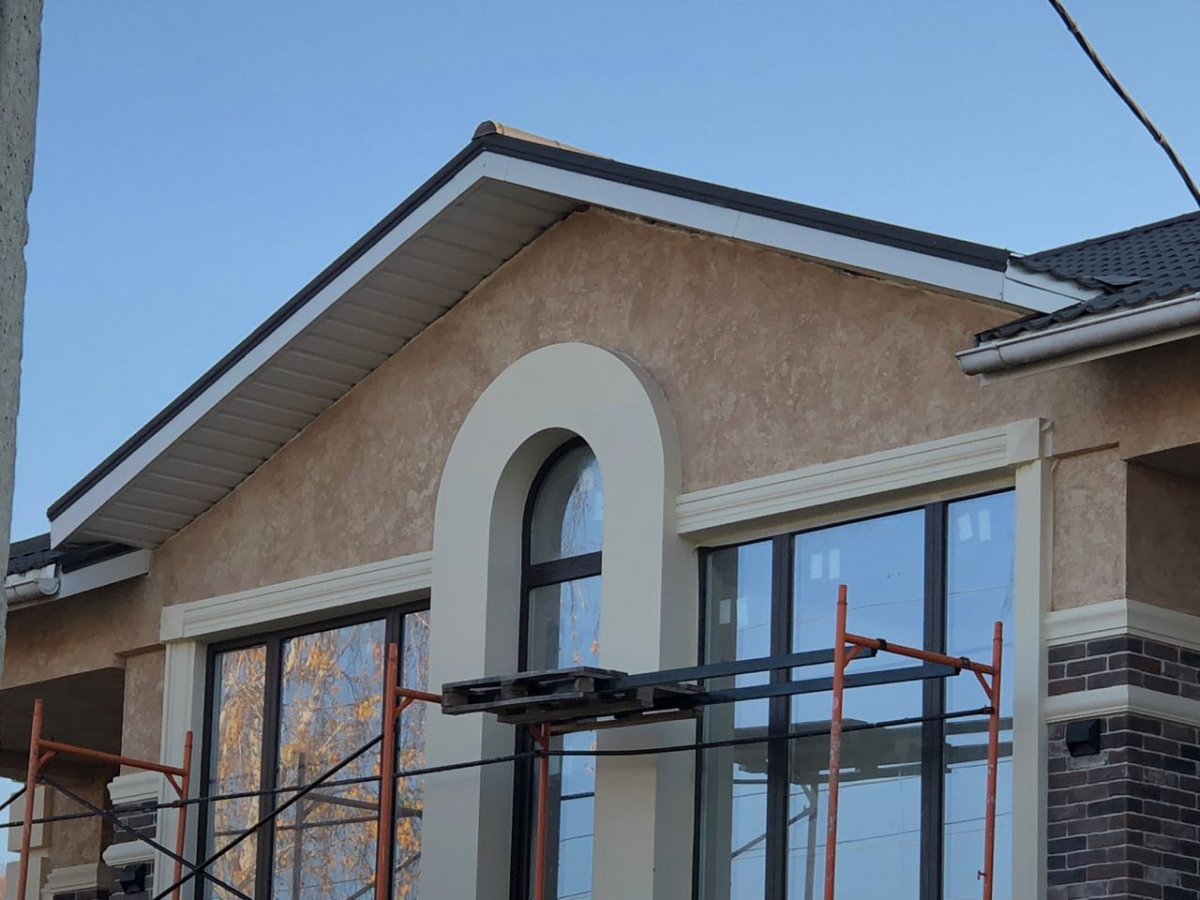 Травертино штукатурка фасад