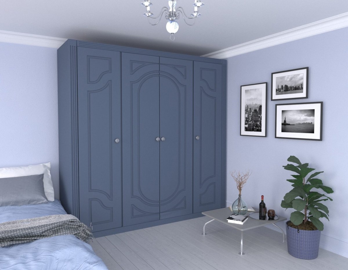 Шкаф распашной с фигурной фрезеровкой белый