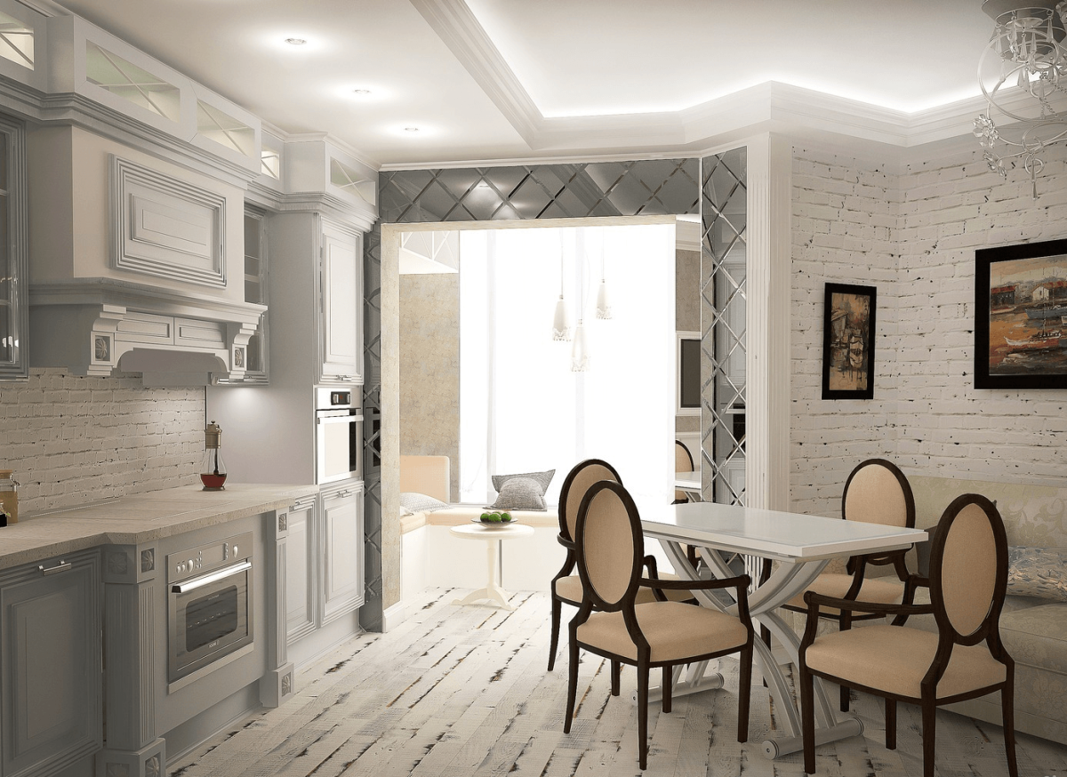 Кухня узкая в классическом стиле