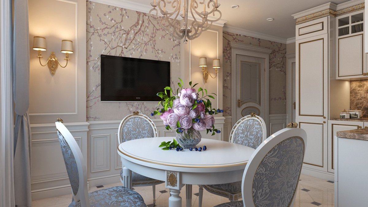 Кухня-гостиная Неоклассика и арт деко