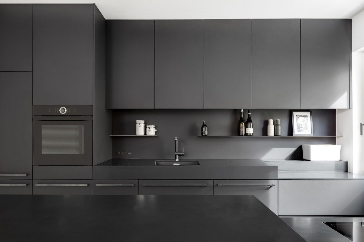 Кухня графит ручки gola