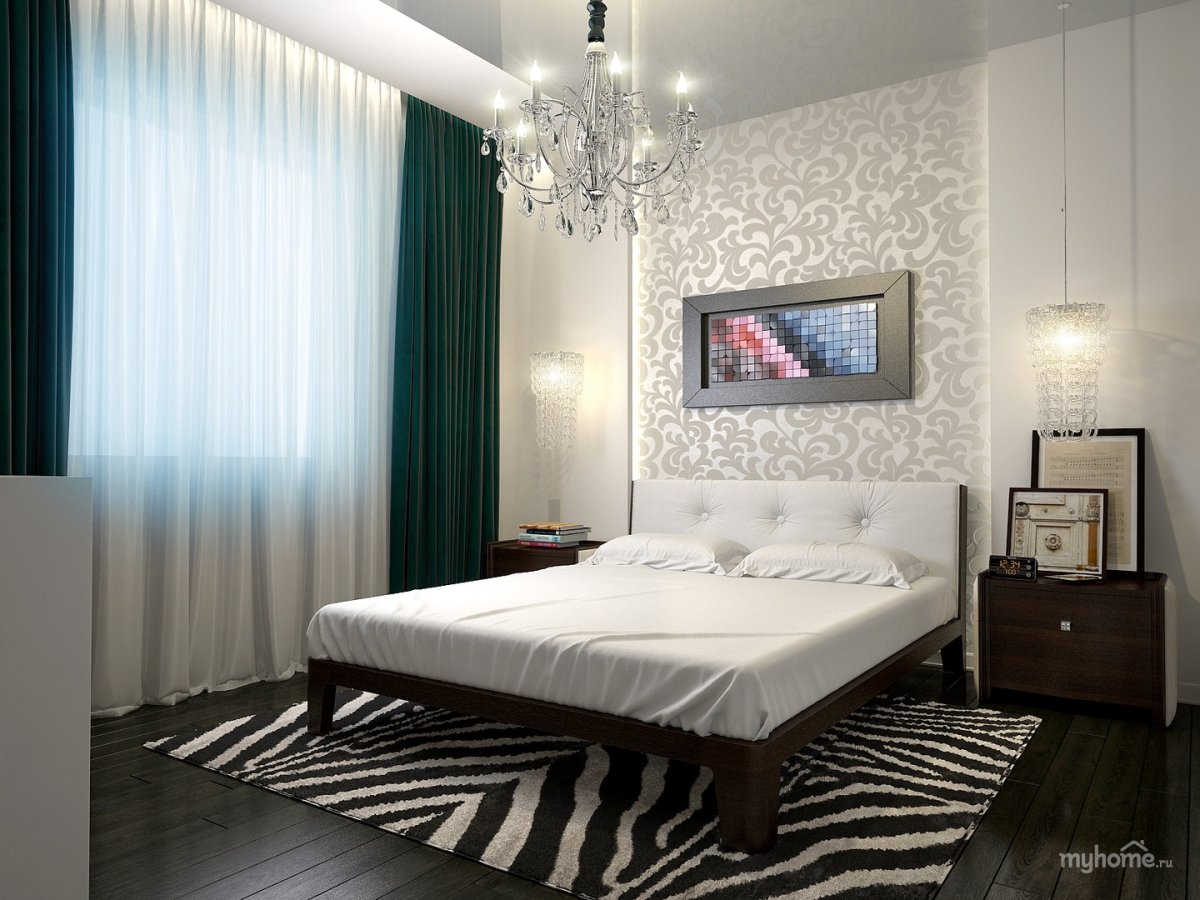 Зеркальная плитка в спальне