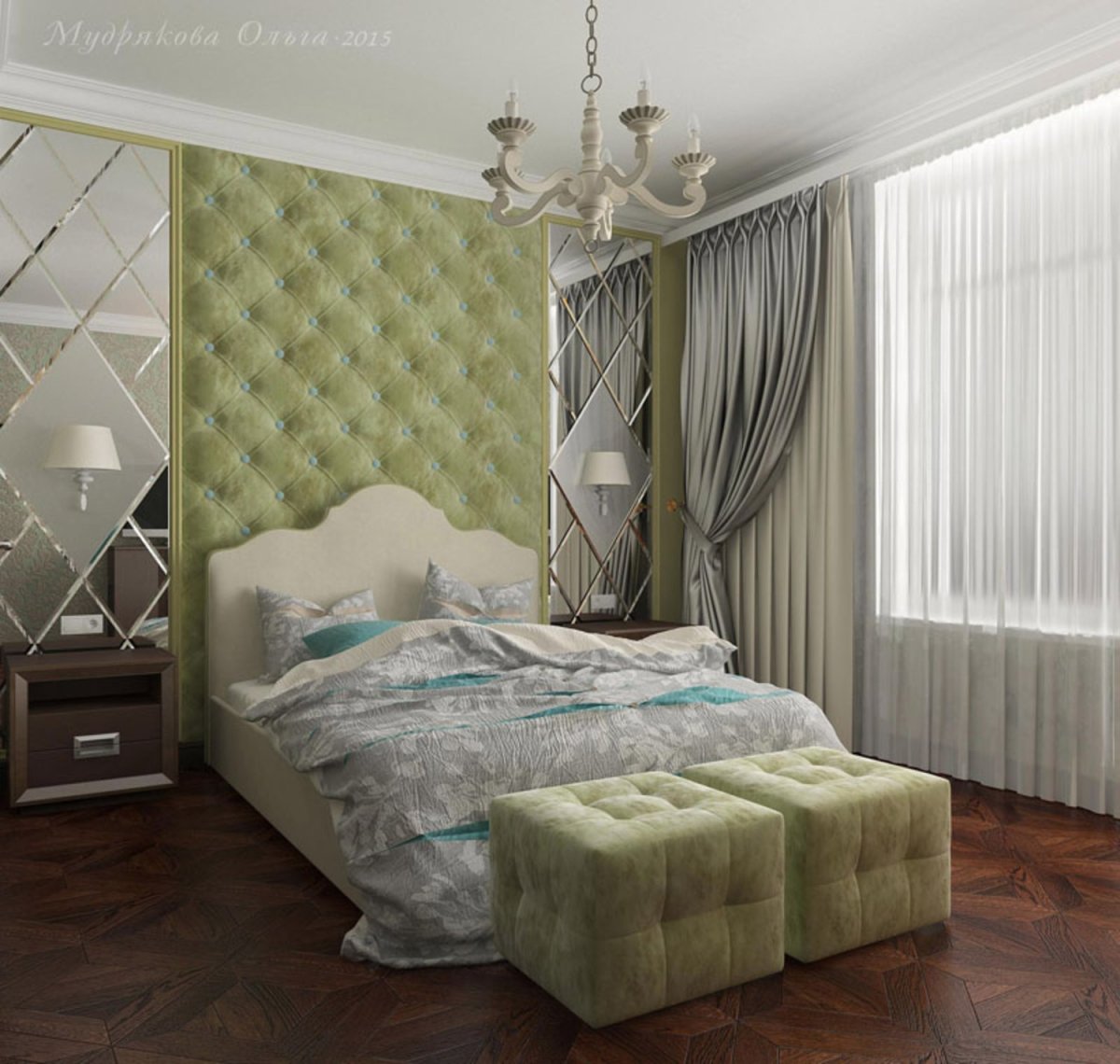 Спальня в теплых тонах