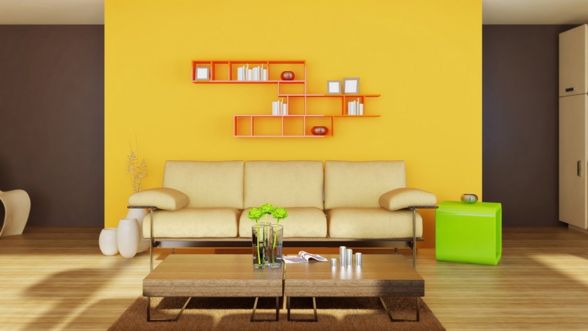 Горчичный цвет в интерьере