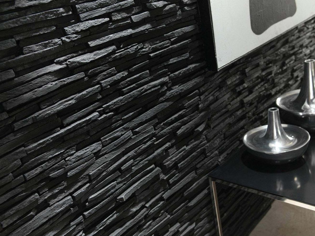 Серый сланец в интерьере