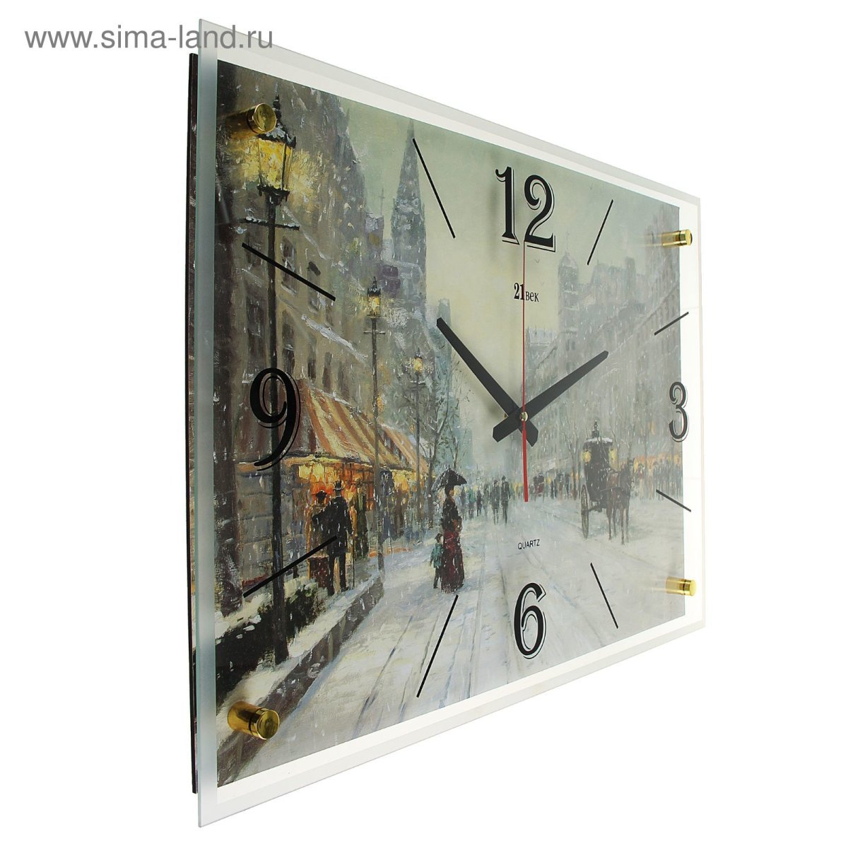 Часы квадратные серебро настенные
