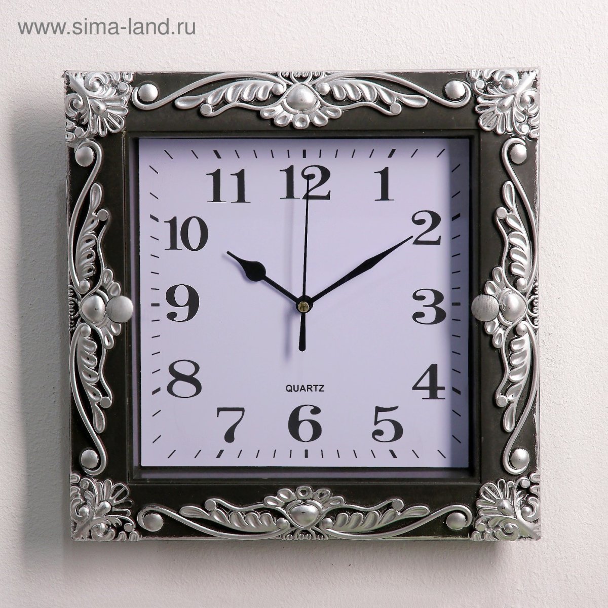 Часы настенные квадратные чашка кофе 30х30 см Рубин