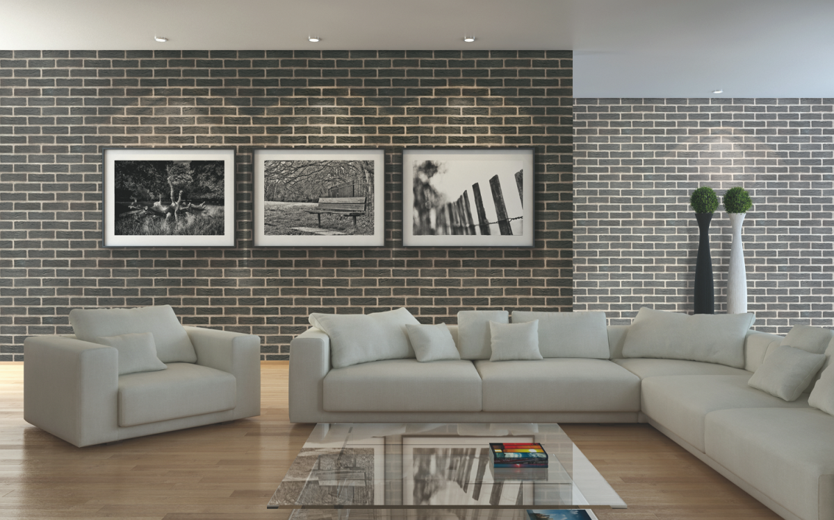 Окрашенный кирпич в интерьере