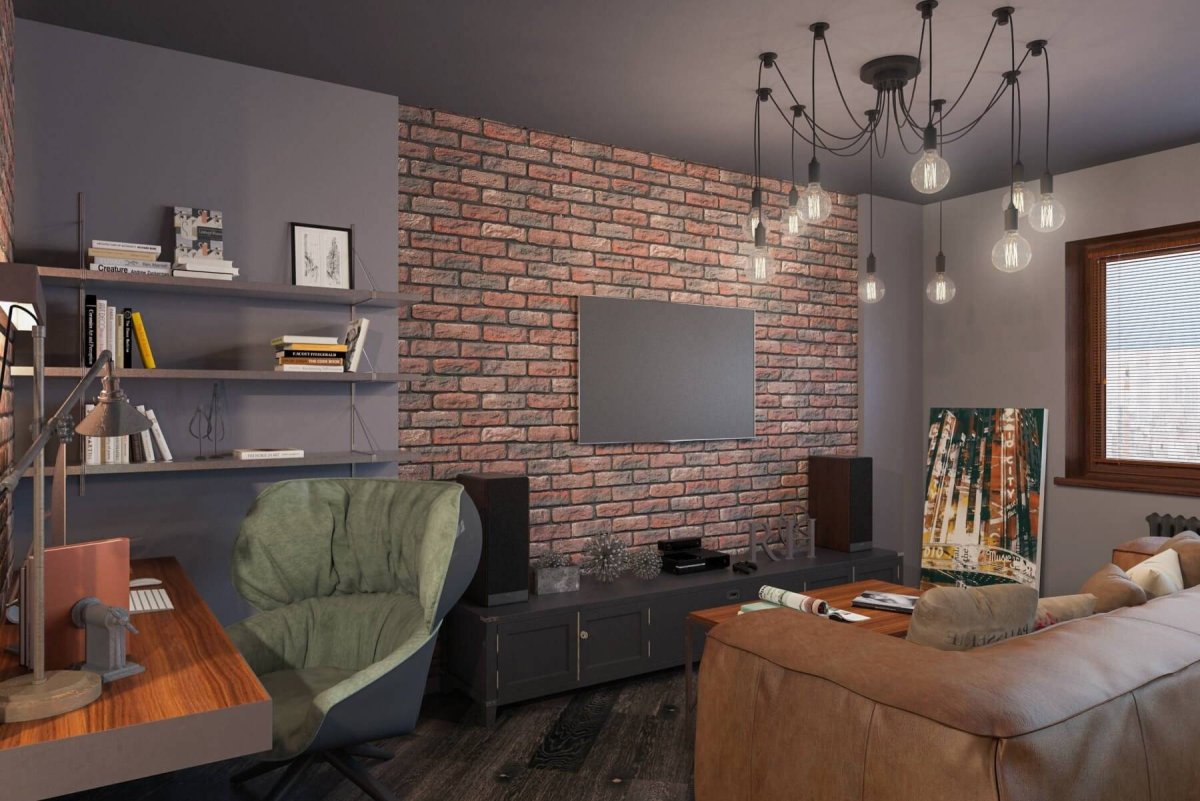 Обои под кирпичную стену