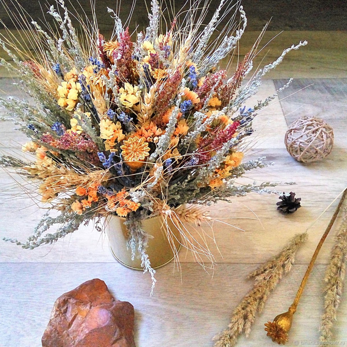 Букет из сухоцветов учителю