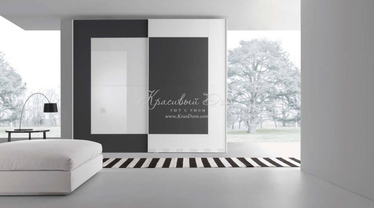 Черно белый интерьер прихожей