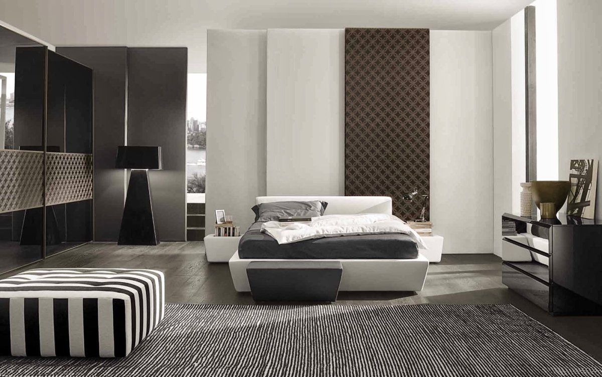 Черный шкаф в спальне