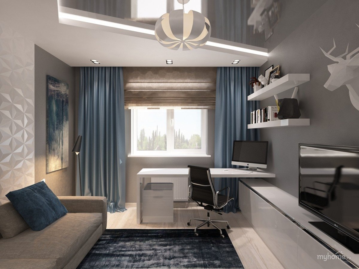 Комната подростка в сером цвете