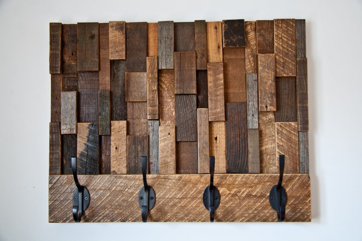 Отделка стен кусками дерева